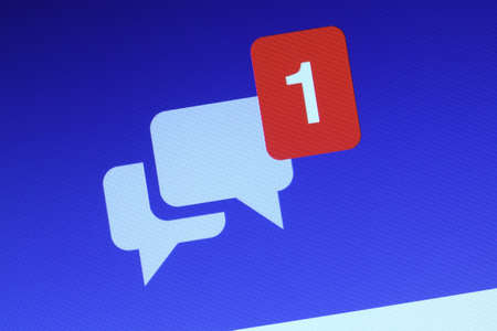 Johor, Malaysia - Mar 9, 2015: Facebook is a top social networking website that makes it easy for you to connect and share with your family and friends online, Mar 9, 2015 in Johor, Malaysia.のeditorial素材