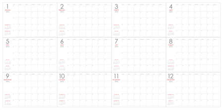 Simple table calendar for 2016 yearのイラスト素材