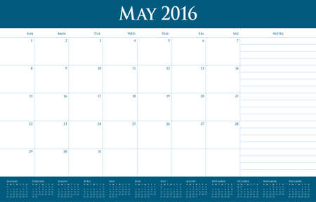 Simple table calendar for 2016 yearのイラスト素材