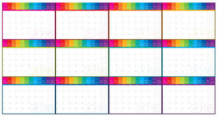 Simple table calendar for 2016 yearのイラスト素材