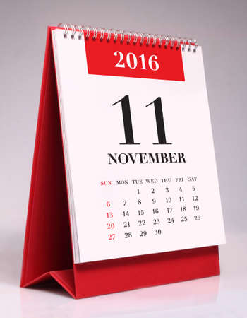 Simple desk calendar for November 2016の写真素材