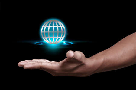 Hand showing global concept design
