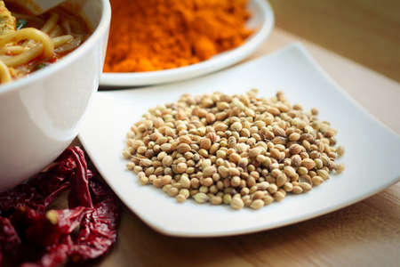 Dried fennel seeds are often used in cooking as an anise-flavored spice.