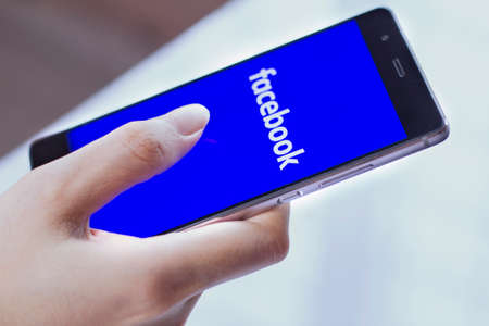 Johor, Malaysia - Feb 8, 2017: Facebook is a social networking website that makes it easy for you to...