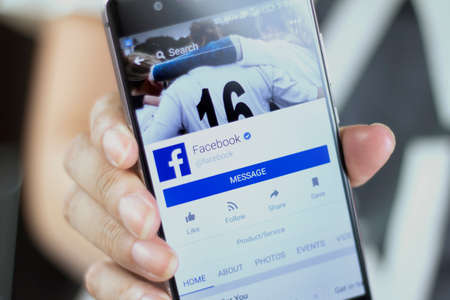 Johor, Malaysia - Feb 8, 2017: Facebook is a social networking website that makes it easy for you to connect and share with your family and friends online, Feb 8, 2017 in Johor, Malaysia.のeditorial素材