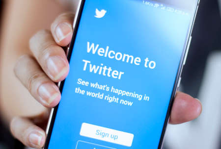 Johor, Malaysia - Feb 8, 2017: Twitter is a social networking website that makes it easy for you to...