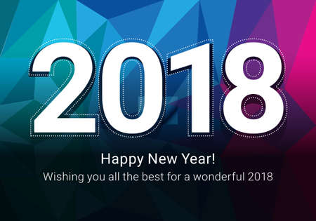 Happy New Year 2018, wish you all the best as always in this coming new year.のイラスト素材