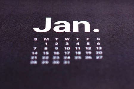 Close up of January 2018. We wish you a new year filled with wonder, peace, and meaning.の写真素材