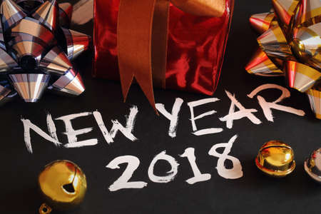 New Year 2018 with decoration. New year is the first day of the year in the Gregorian calendar.の写真素材