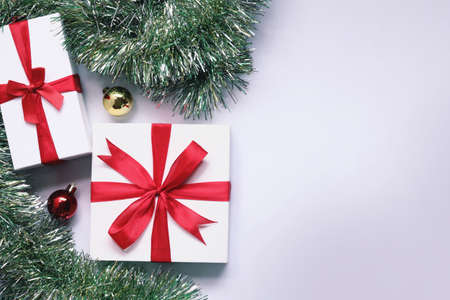 Top view Christmas decoration. Wishing you wonderful memories during this joyous season.の写真素材