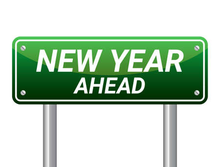 Vector illustration of road sign 2018. New Year is coming, wish you all the best as always in this coming new year.のイラスト素材