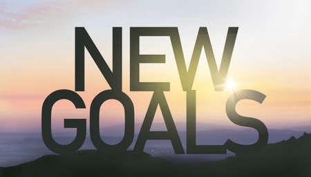 Silhouette for new goals. We wish you a new year filled with wonder, peace, and meaning.の写真素材