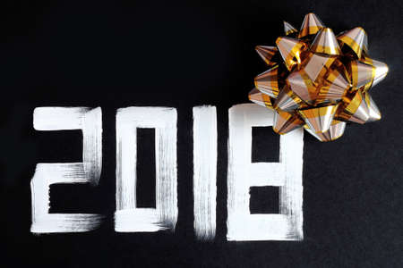 2018 numbers text and decoration. New year is the first day of the year in the Gregorian calendar.の写真素材