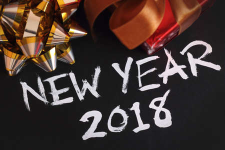 New Year 2018 with decoration. New year is the first day of the year in the Gregorian calendar.の写真素材