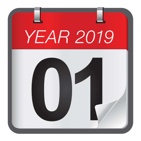 Vector illustration of new year calendar. New Year is coming, wish you all the best as always in this coming new year.のイラスト素材