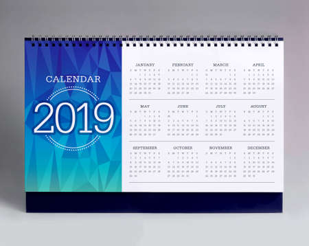 Simple desk calendar for 2019の写真素材