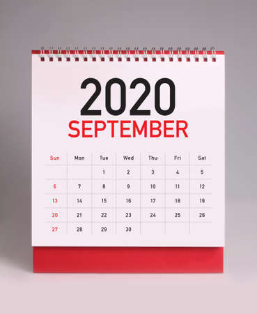 Simple desk calendar for September 2020の写真素材