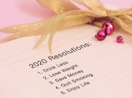 Goals 2020 with gold decorationの写真素材