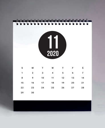 Simple desk calendar for November 2020の写真素材