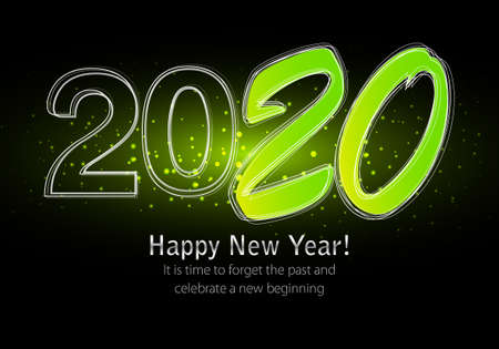 Happy New Year 2020, wish you all the best as always in this coming new year.のイラスト素材