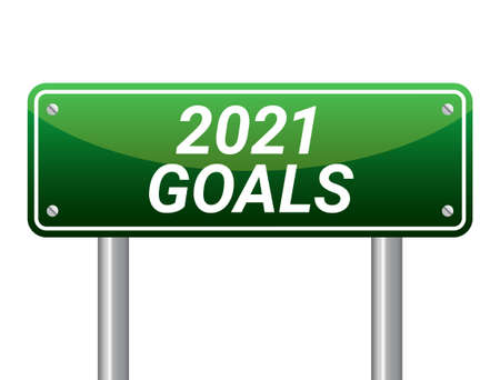 Vector illustration of 2021 goals. New Year is coming, wish you all the best as always in this coming new year.のイラスト素材
