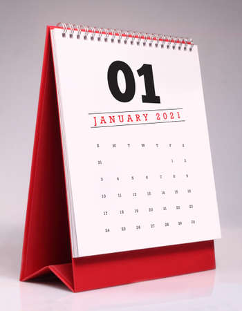 Simple desk calendar for January 2021の写真素材