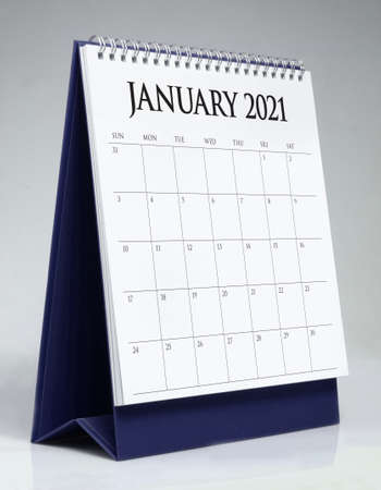 Simple desk calendar for January 2021の写真素材