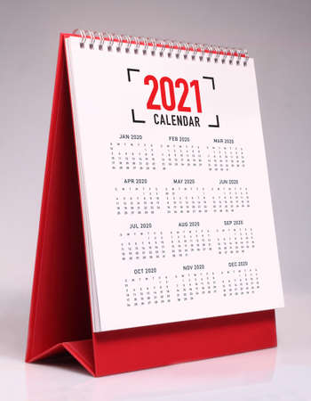 Simple desk calendar for year 2021の写真素材