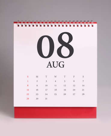 Simple desk calendar for August 2021の写真素材