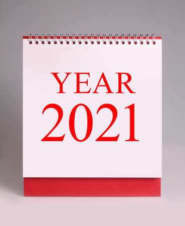 Simple desk calendar for New Year 2021. New year is the first day of the year in the Gregorian calendar.の写真素材