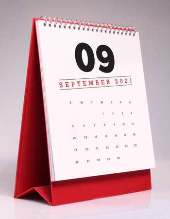 Simple desk calendar for September 2021の写真素材