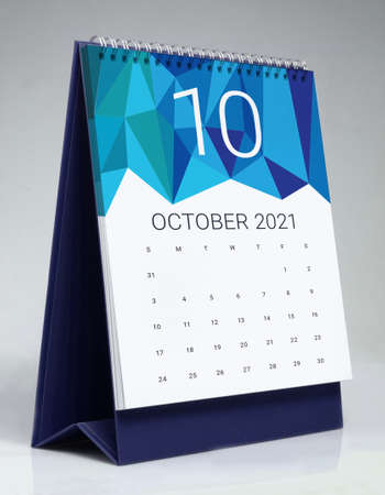 Simple desk calendar for October 2021の写真素材