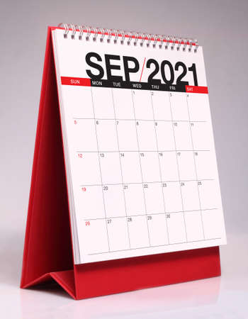 Simple desk calendar for September 2021の写真素材