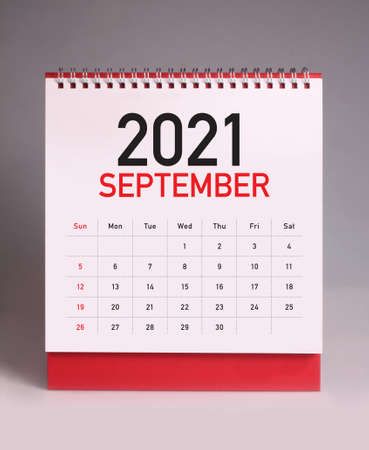 Simple desk calendar for September 2021の写真素材