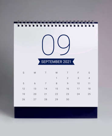 Simple desk calendar for September 2021の写真素材