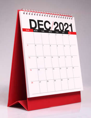 Simple desk calendar for December 2021の写真素材