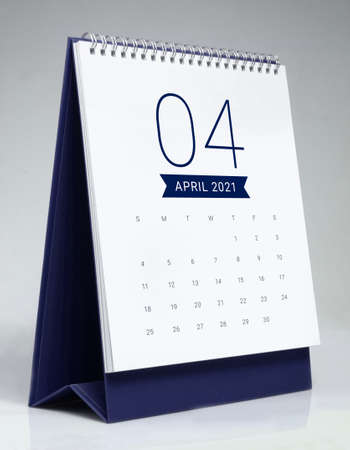 Simple desk calendar for April 2021の写真素材
