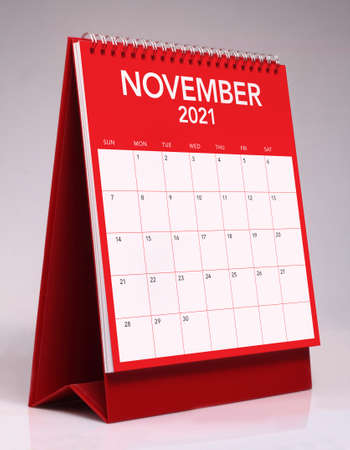 Simple desk calendar for November 2021の写真素材