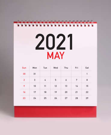 Simple desk calendar for May 2021の写真素材