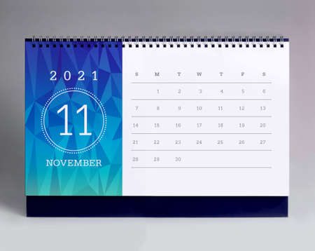 Simple desk calendar for November 2021の写真素材