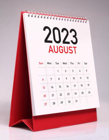 Simple desk calendar for August 2023の写真素材