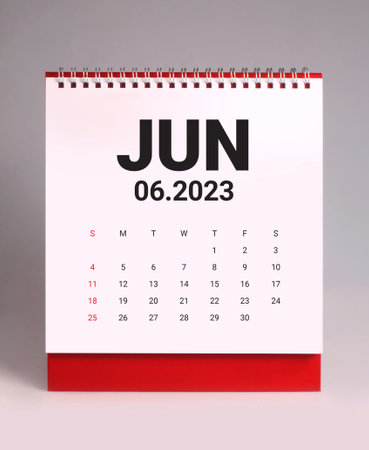 Simple desk calendar for June 2023の写真素材