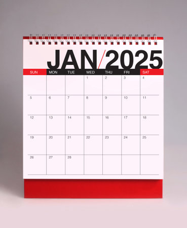 January 2025 desk calendar mockup template designの写真素材