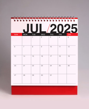 July 2025 desk calendar mockup template designの写真素材