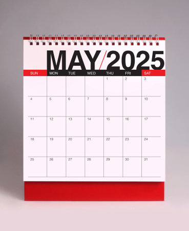 May 2025 desk calendar mockup template designの写真素材
