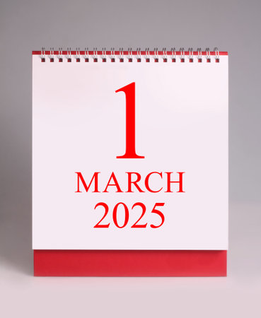 March 2025 desk calendar mockup template designの写真素材