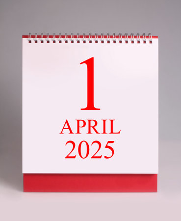 April 2025 desk calendar mockup template designの写真素材