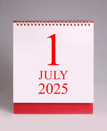 July 2025 desk calendar mockup template designの写真素材