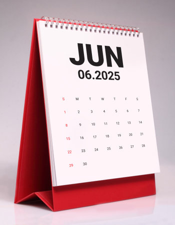 June 2025 desk calendar mockup template designの写真素材