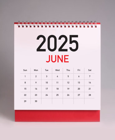 June 2025 desk calendar mockup template designの写真素材